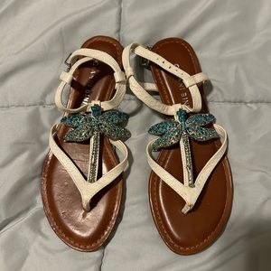 vintage Gianni Bini rhinestone dragonfly sandal shoes 6 preowned